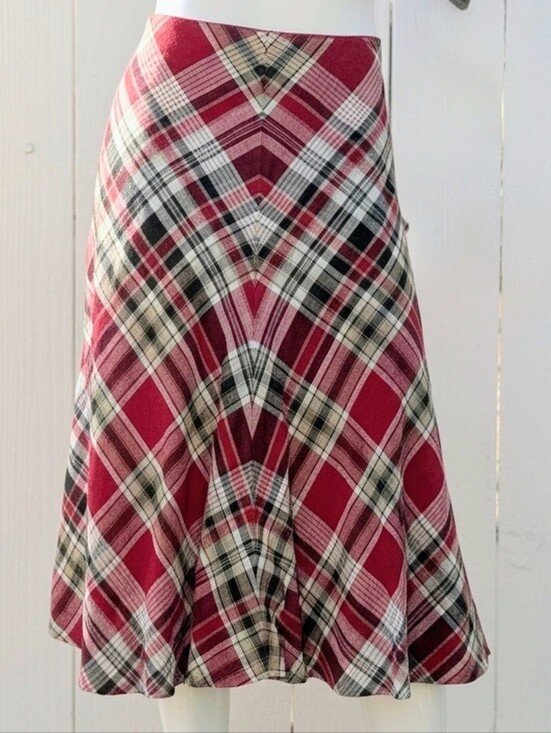 Jones New York Dresses & Skirts - NWOT Vintage Jones New York Linen Red Plaid Circle Skirt